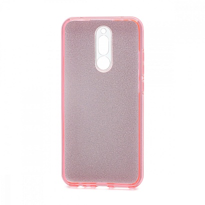 Чехол Fashion с блестками силикон-пластик для Xiaomi Redmi 8 розовый