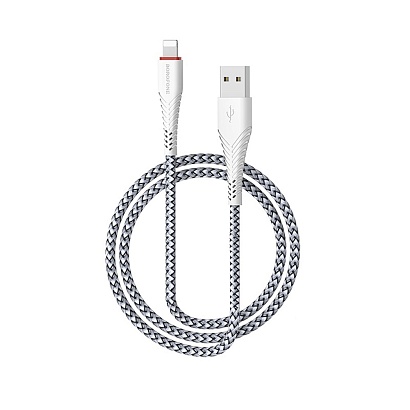 Кабель USB - Lightning Borofone BX25 "Powerful" (2.4А, 100см) белый