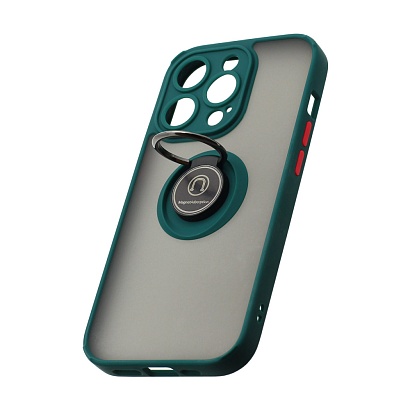 Чехол Shockproof Ring для Apple iPhone 14 Pro/6.1 (005) зелено-оранжевый