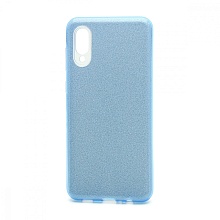 Чехол Fashion с блестками силикон-пластик для Samsung Galaxy A02/M02 голубой