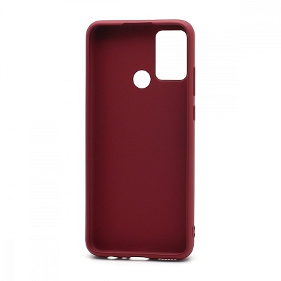 Чехол силиконовый с кожаной вставкой Leather Cover для Huawei Honor 9A фуксия