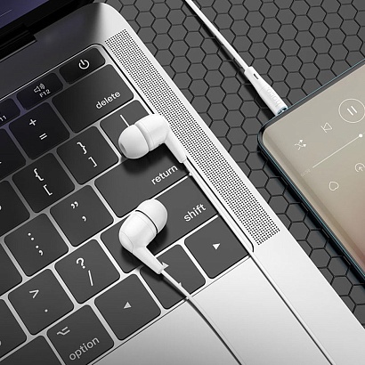 Наушники с микрофоном HOCO M-97 (3.5 mm jack) белые