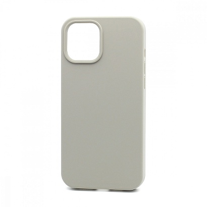 Чехол Silicone Case без лого для Apple iPhone 12 Pro Max/6.7 (полная защита) (010) светло серый