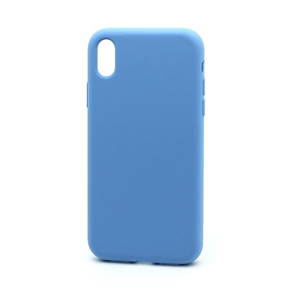 Чехол Silicone Case без лого для Apple iPhone XR (полная защита) (053) голубой