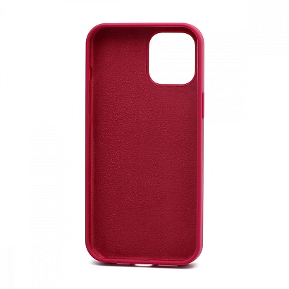 Чехол Silicone Case без лого для Apple iPhone 12 Pro Max/6.7 (полная защита) (036) малиновый
