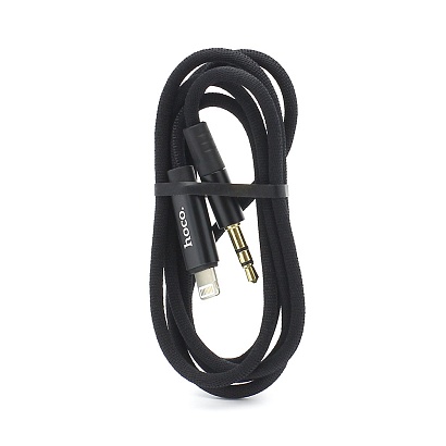 Кабель AUX (3,5 mm jack) HOCO UPA 13 (Lightning 100см) черный