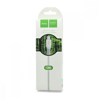 Кабель USB - Micro USB HOCO X20 "Flash" (2.4A, 100см) белый