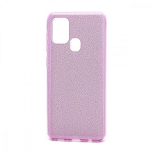 Чехол Fashion с блестками силикон-пластик для Samsung Galaxy A21S фиолетовый