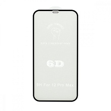 Защитное стекло 6D Premium для Apple iPhone 12 Pro Max/6.7 черное тех. пак