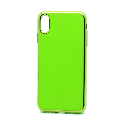 Чехол Silicone case Onyx Clear (накладка/силикон) для Apple iPhone XS Max зеленый