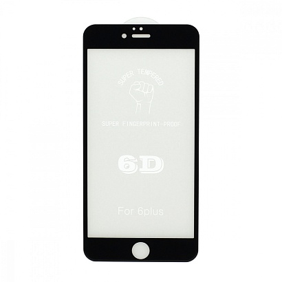 Защитное стекло 6D Premium для Apple iPhone 6 Plus/6S Plus черное тех. пак