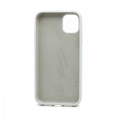 Чехол Silicone Case без лого для Apple iPhone 11/6.1 (полная защита) (009) белый