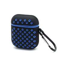 Чехол для наушников AirPods 2 силиконовый Sports черно-синий